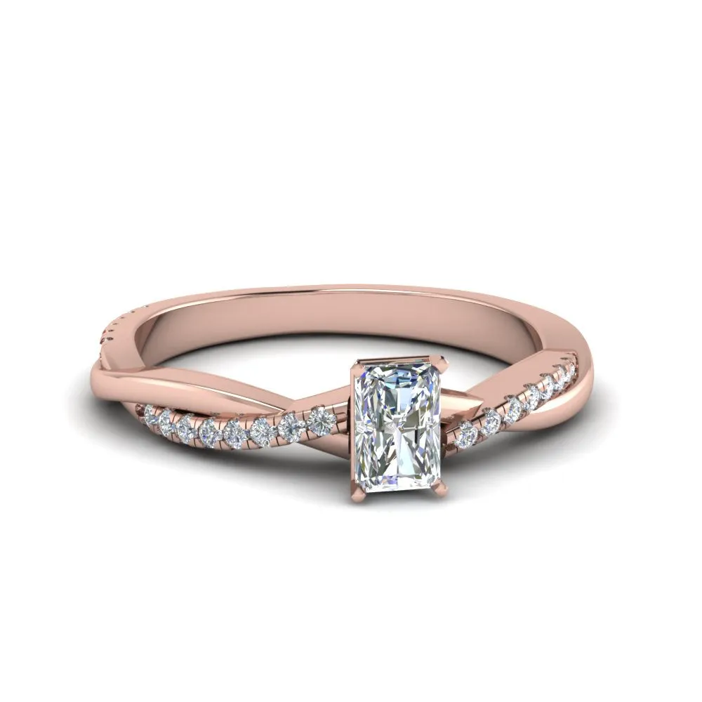 IGI Certified 1/2 - 5 Carat Lab Grown Diamond Infinity Style Side Stone Engagement Ring 14K Gold