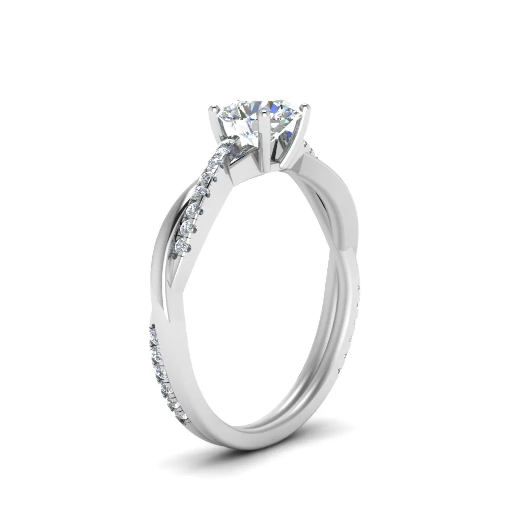IGI Certified 1/2 - 5 Carat Lab Grown Diamond Infinity Style Side Stone Engagement Ring 14K Gold