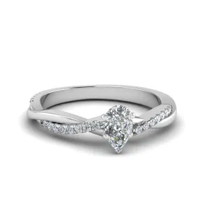 IGI Certified 1/2 - 5 Carat Lab Grown Diamond Infinity Style Side Stone Engagement Ring 14K Gold