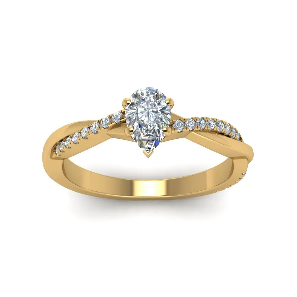 IGI Certified 1/2 - 5 Carat Lab Grown Diamond Infinity Style Side Stone Engagement Ring 14K Gold