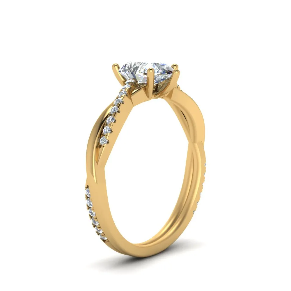 IGI Certified 1/2 - 5 Carat Lab Grown Diamond Infinity Style Side Stone Engagement Ring 14K Gold
