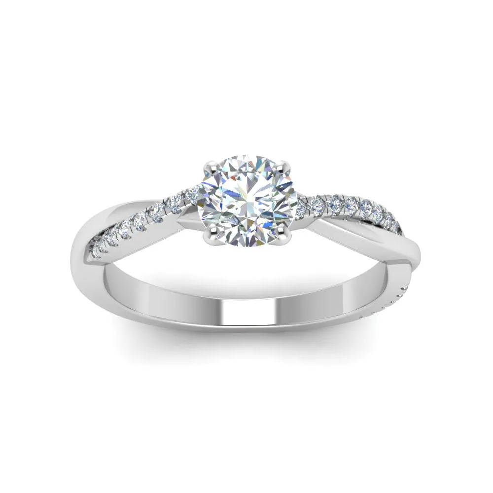 IGI Certified 1/2 - 5 Carat Lab Grown Diamond Infinity Style Side Stone Engagement Ring 14K Gold