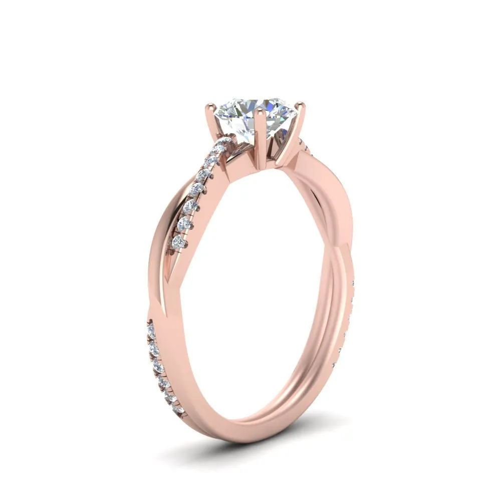 IGI Certified 1/2 - 5 Carat Lab Grown Diamond Infinity Style Side Stone Engagement Ring 14K Gold