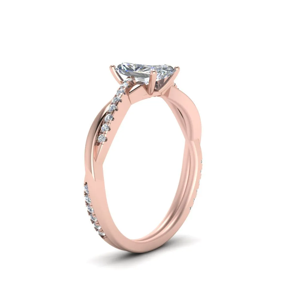 IGI Certified 1/2 - 5 Carat Lab Grown Diamond Infinity Style Side Stone Engagement Ring 14K Gold