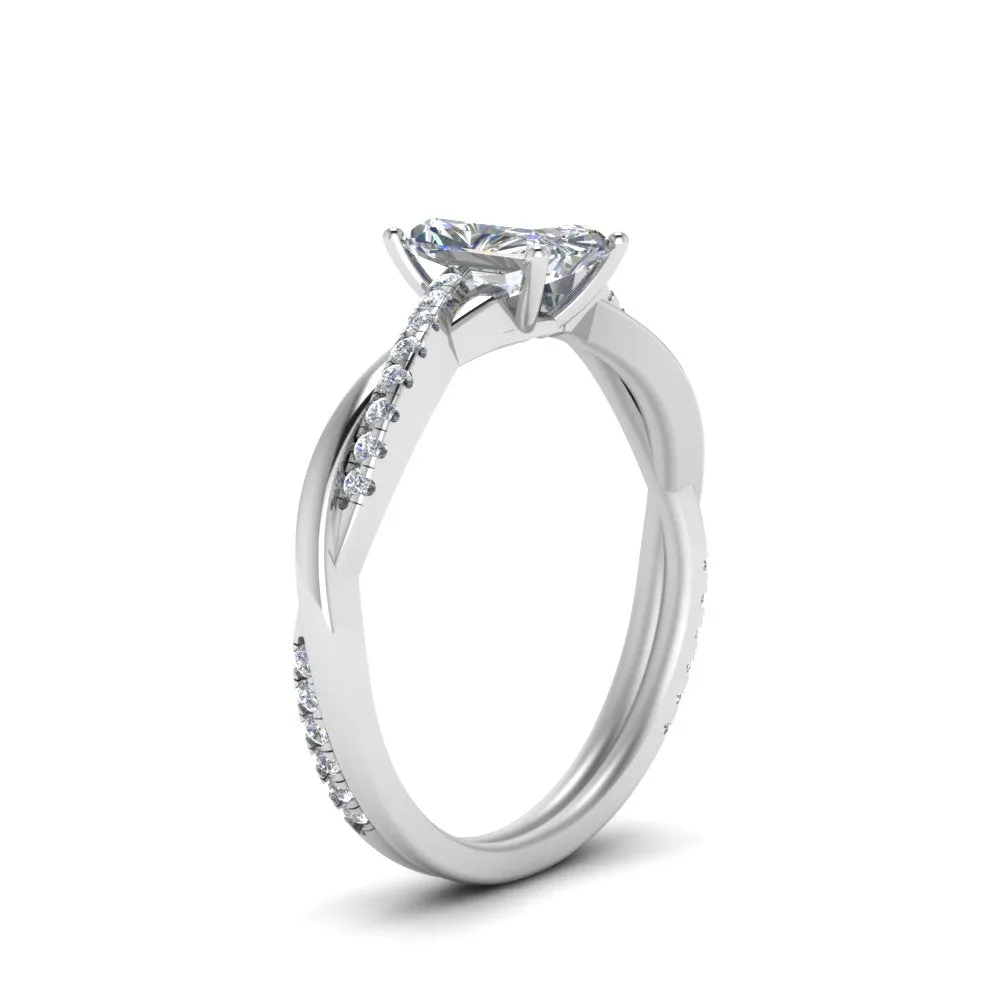 IGI Certified 1/2 - 5 Carat Lab Grown Diamond Infinity Style Side Stone Engagement Ring 14K Gold