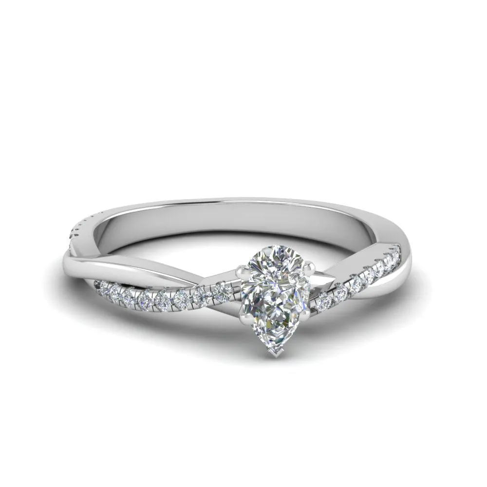 IGI Certified 1/2 - 5 Carat Lab Grown Diamond Infinity Style Side Stone Engagement Ring 14K Gold