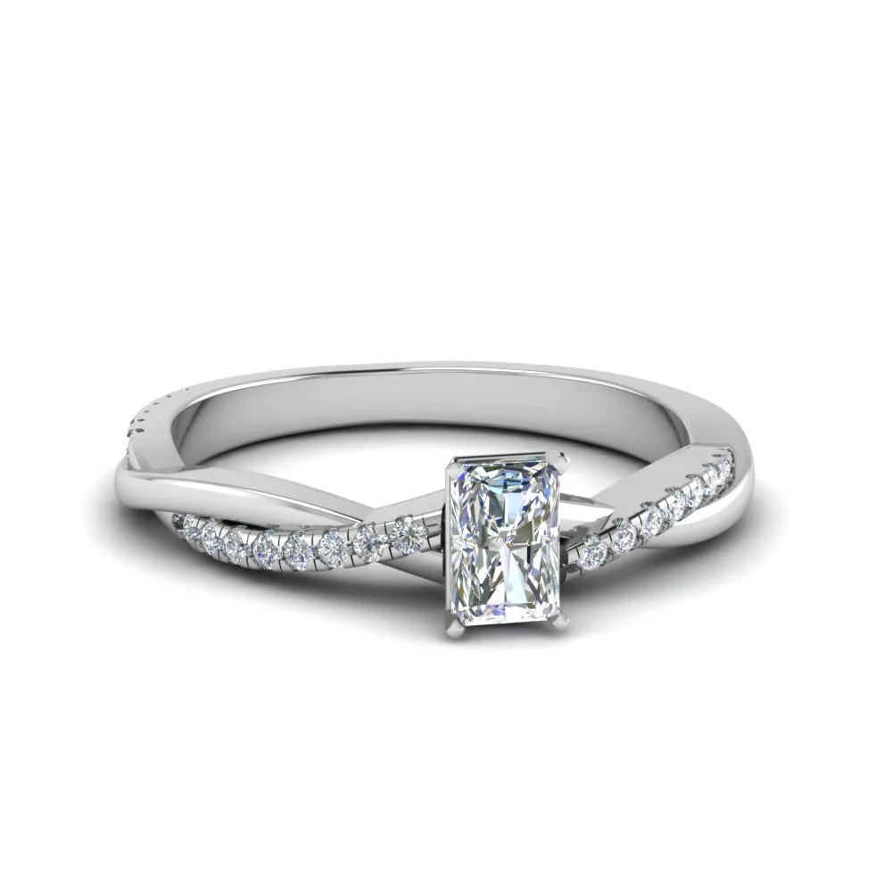 IGI Certified 1/2 - 5 Carat Lab Grown Diamond Infinity Style Side Stone Engagement Ring 14K Gold