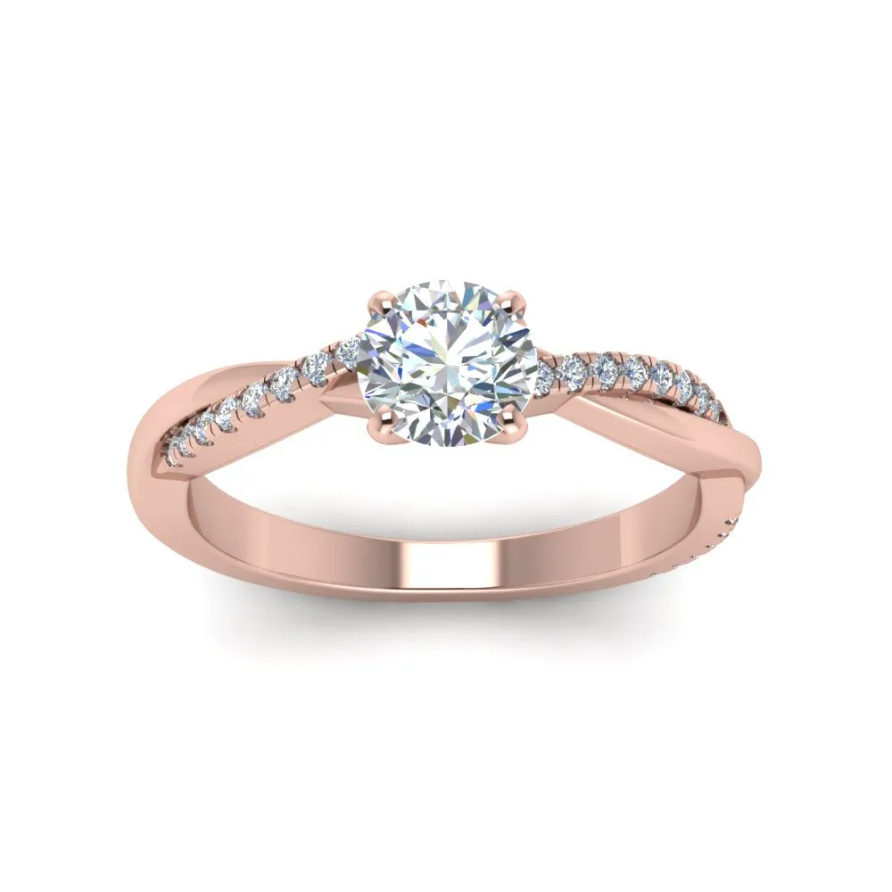 IGI Certified 1/2 - 5 Carat Lab Grown Diamond Infinity Style Side Stone Engagement Ring 14K Gold