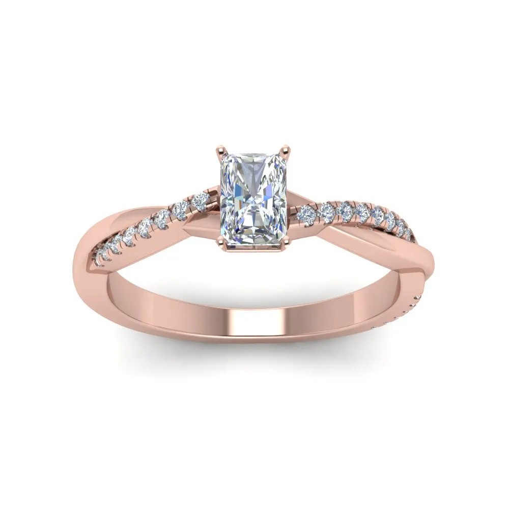 IGI Certified 1/2 - 5 Carat Lab Grown Diamond Infinity Style Side Stone Engagement Ring 14K Gold