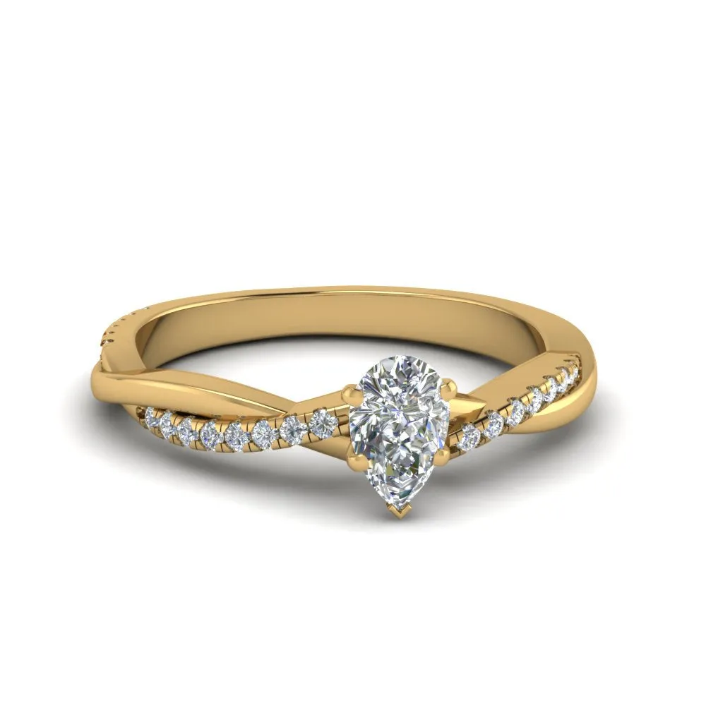 IGI Certified 1/2 - 5 Carat Lab Grown Diamond Infinity Style Side Stone Engagement Ring 14K Gold