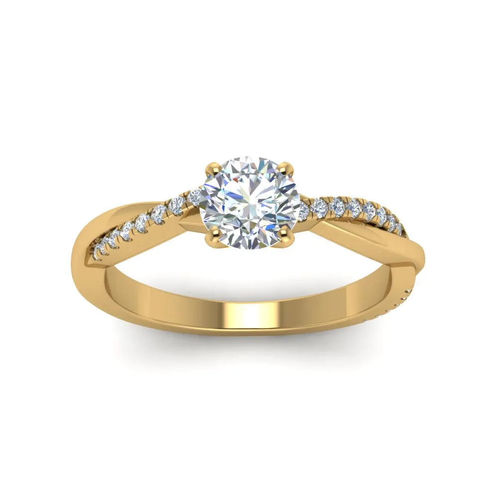 IGI Certified 1/2 - 5 Carat Lab Grown Diamond Infinity Style Side Stone Engagement Ring 14K Gold