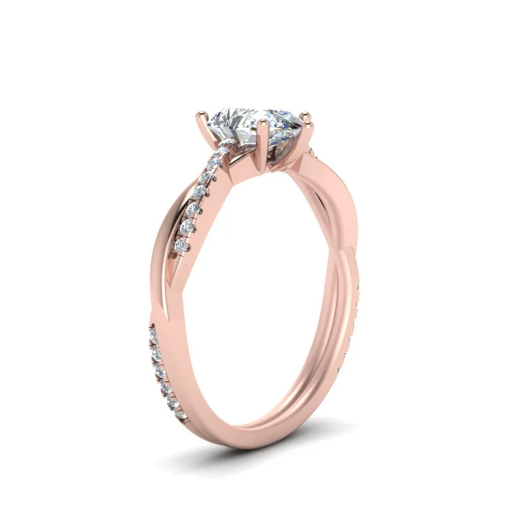 IGI Certified 1/2 - 5 Carat Lab Grown Diamond Infinity Style Side Stone Engagement Ring 14K Gold