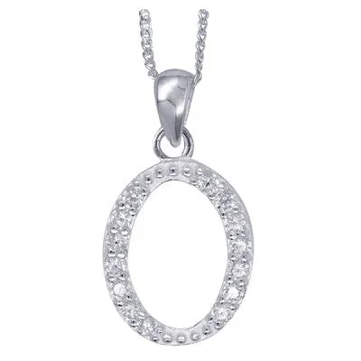 Initial Silver Pendant - Sparkling Cursive