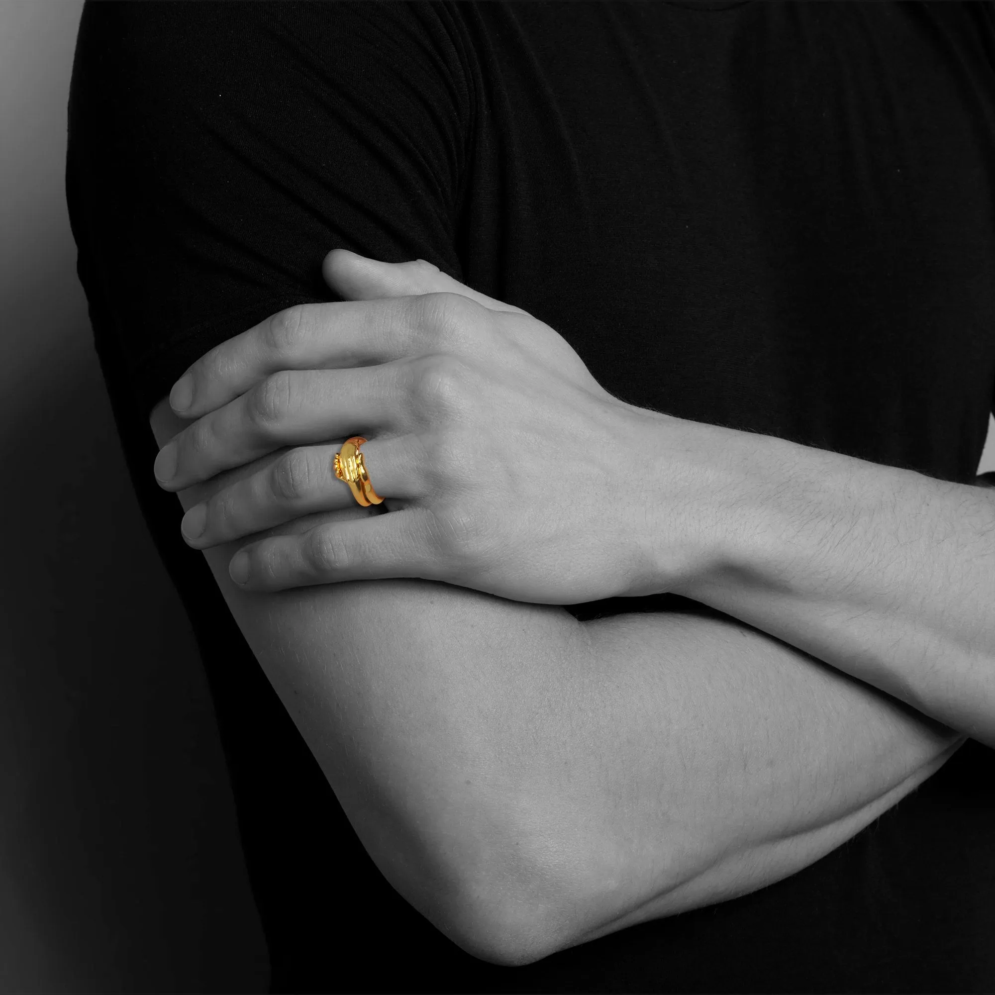 Interlocking Hands Ring Set