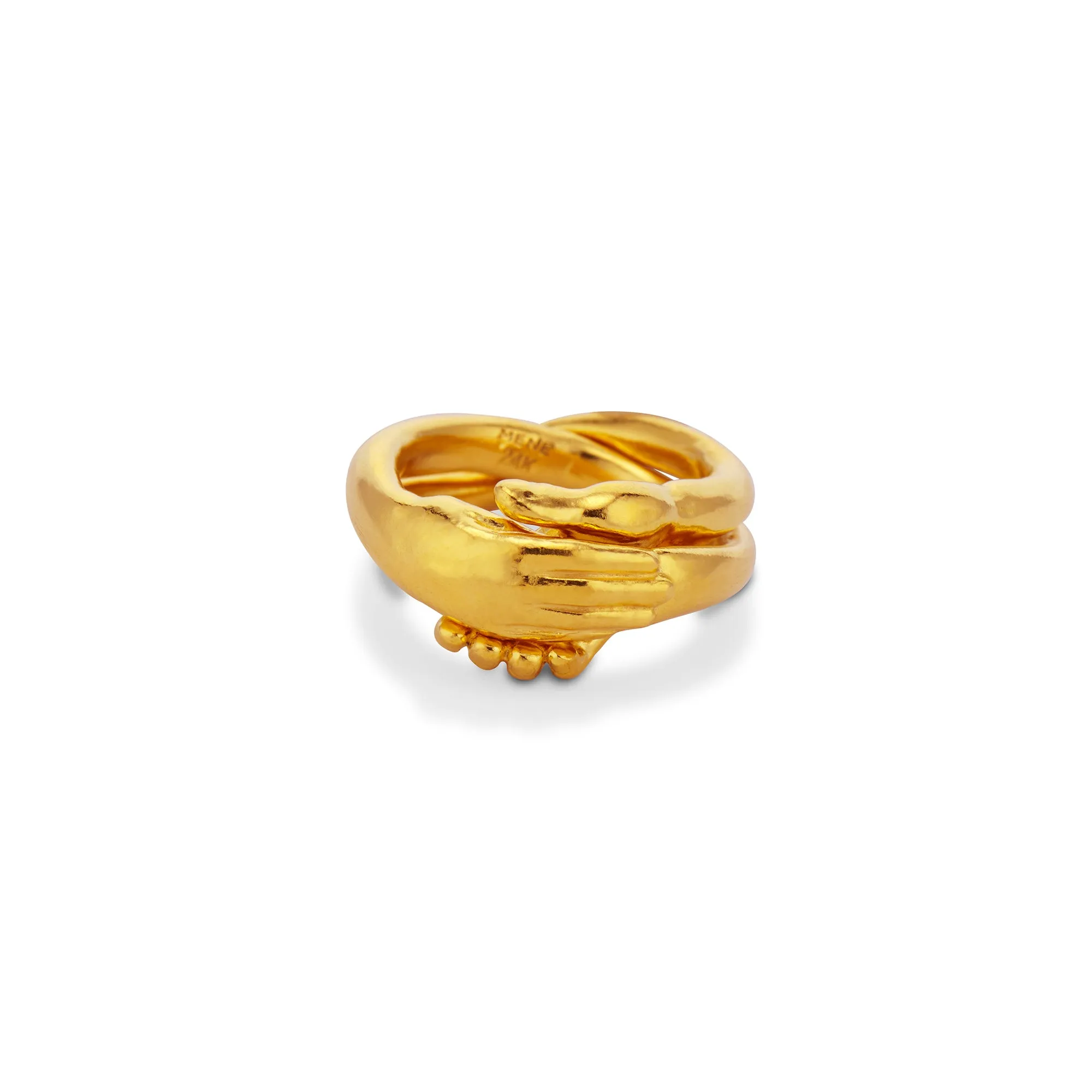Interlocking Hands Ring Set