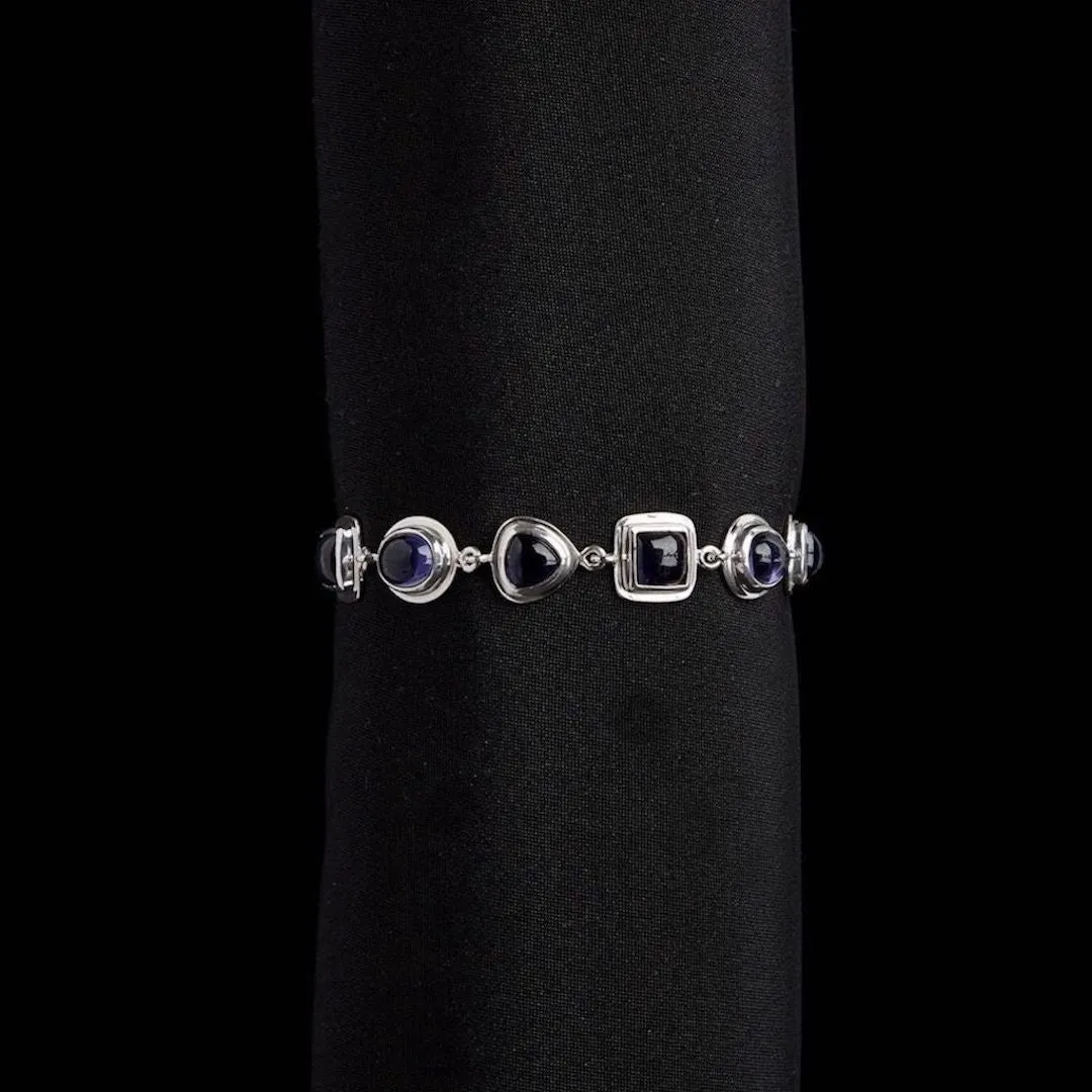 Iolite Gemstone Sterling Mosaic Bracelet
