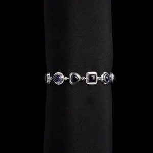 Iolite Gemstone Sterling Mosaic Bracelet