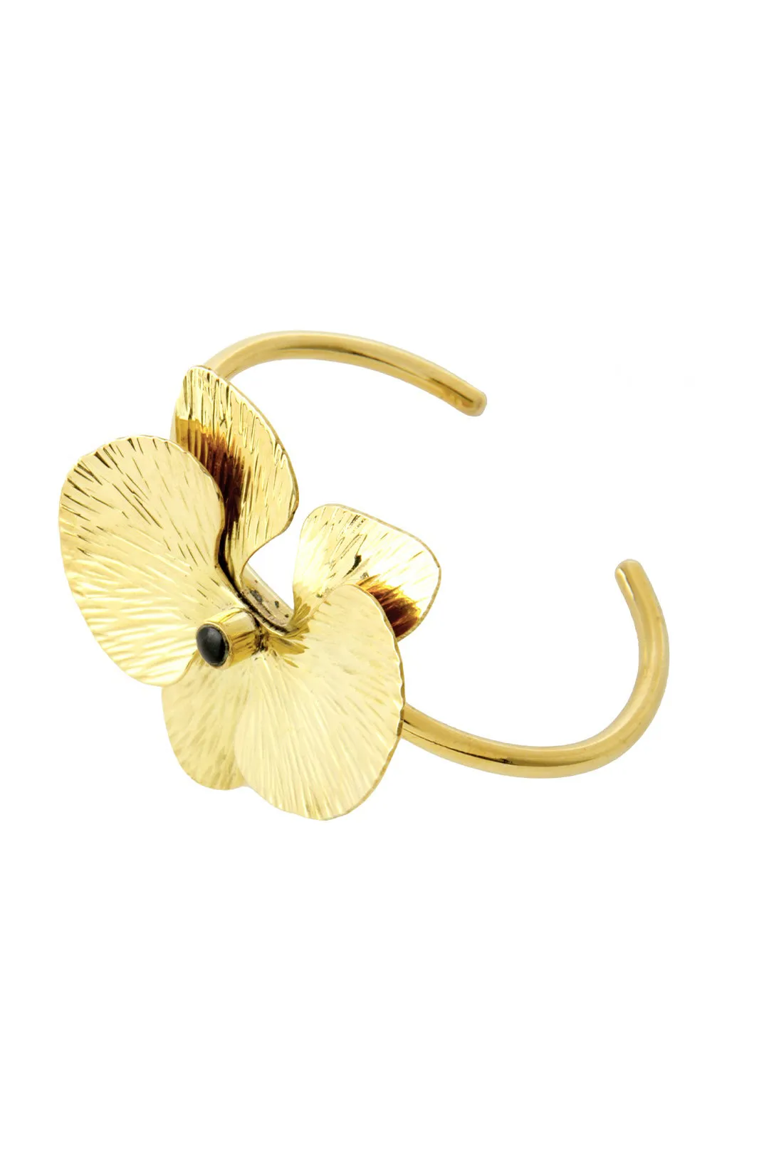 Kenyan Brass & Cow Horn Orchid Bracelet