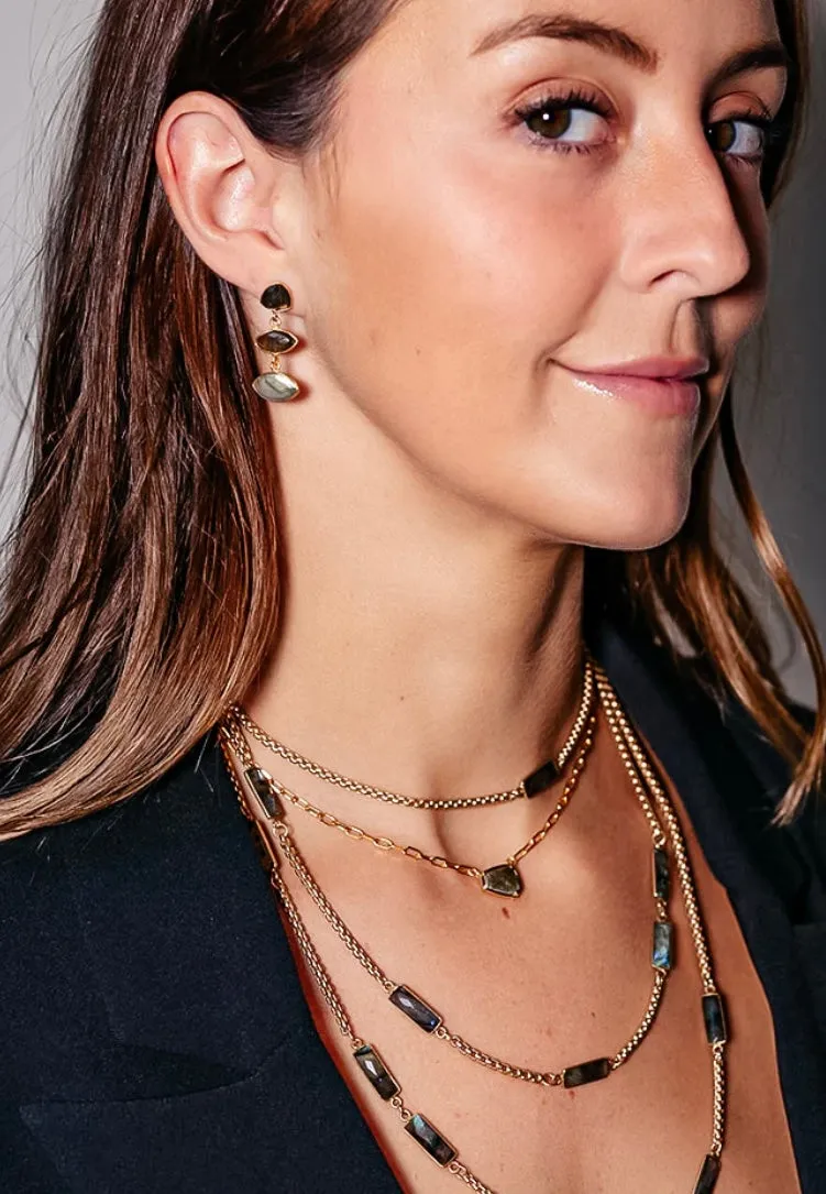 Labradorite Marquis Dangle Earrings