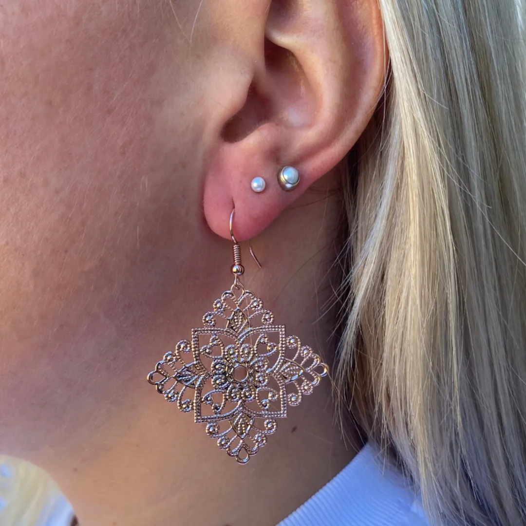 Lacey Diamond Rose Gold Earrings