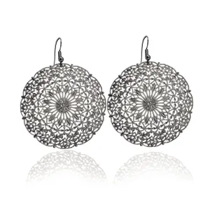 Lacey Large Black Earrings