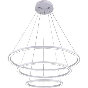 LED White Rings Chandelier