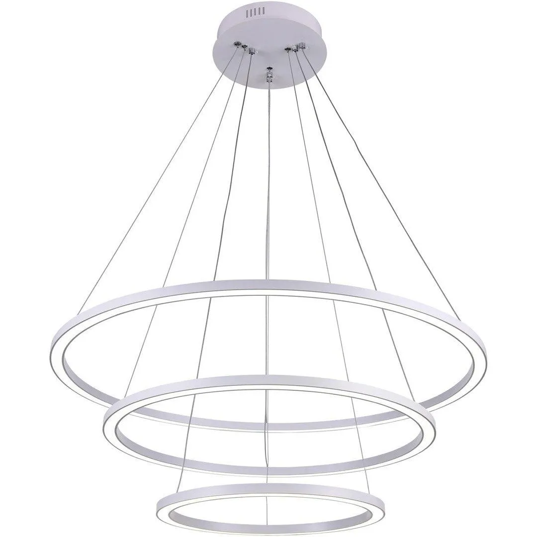LED White Rings Chandelier