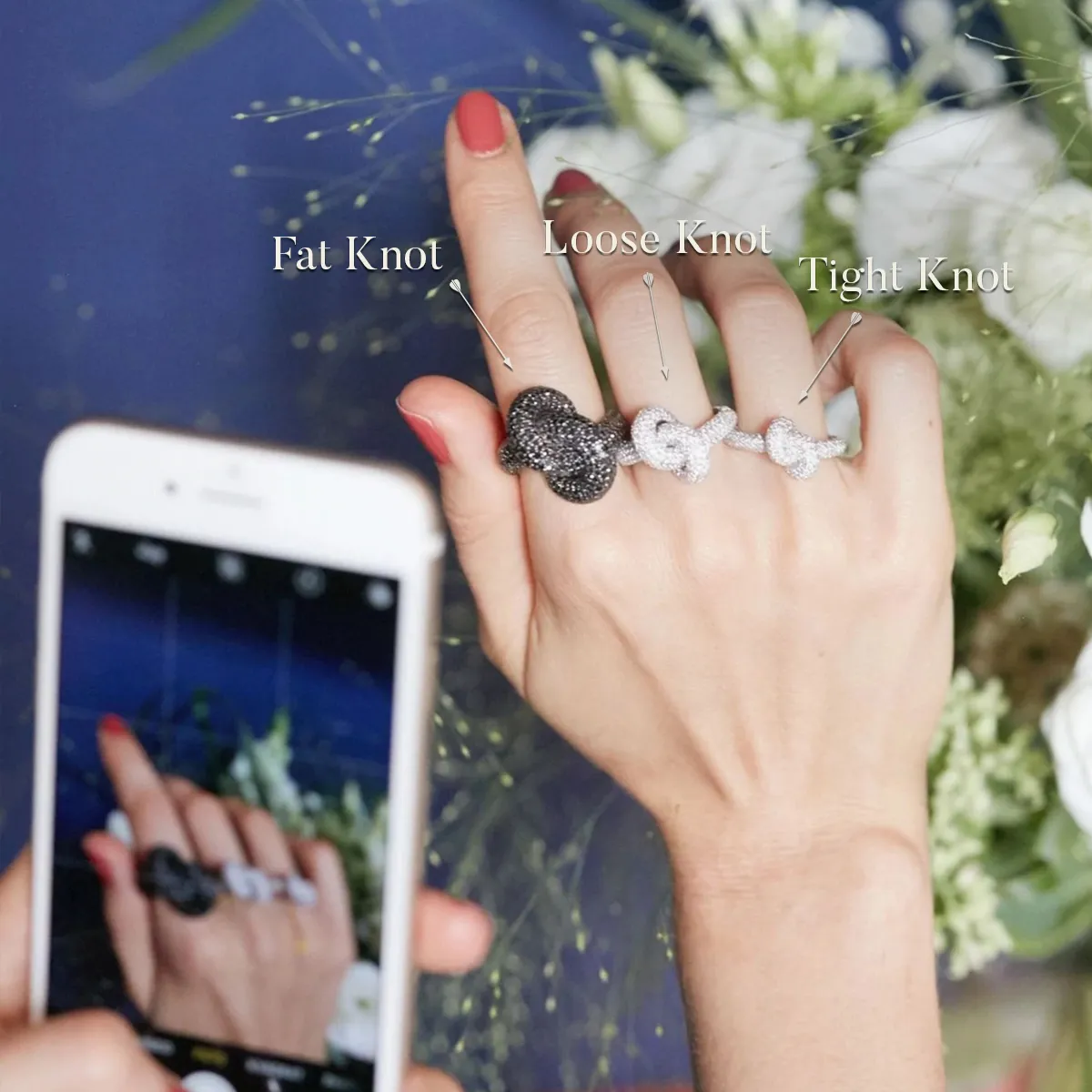 Legacy Knot Big (Fat) 18K Whitegold Ring w. Black Diamonds
