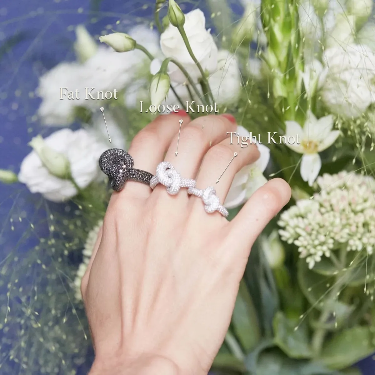 Legacy Knot Big (Fat) 18K Whitegold Ring w. Black Diamonds