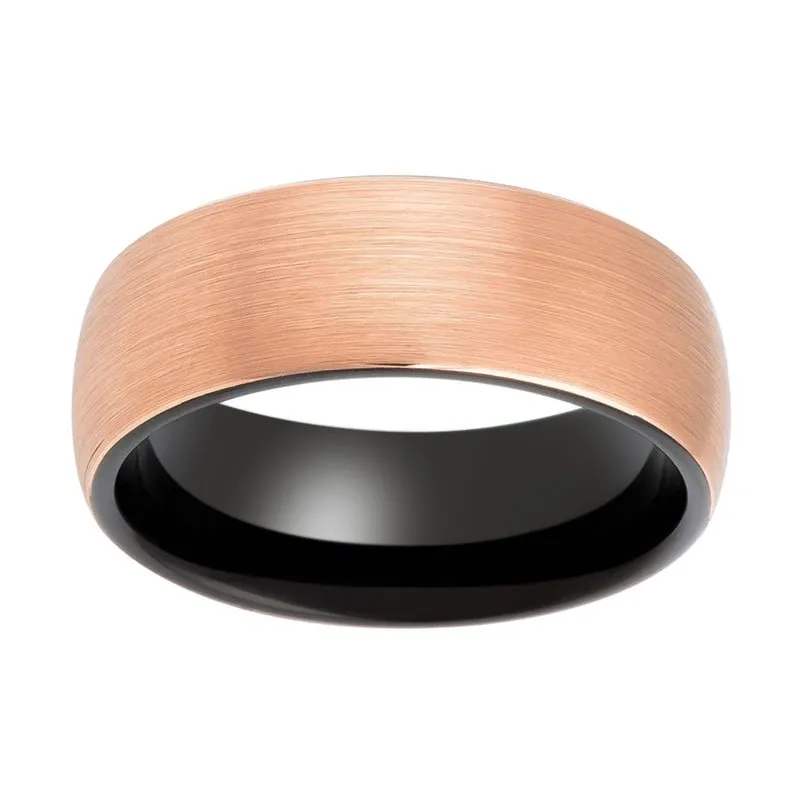 LEONIS | Tungsten Ring Black & Rose Gold