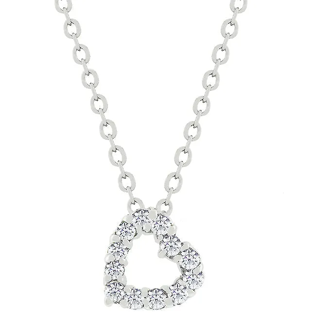 LOVCIA Cubic Zirconia Heart Shape Sparkling Pendant