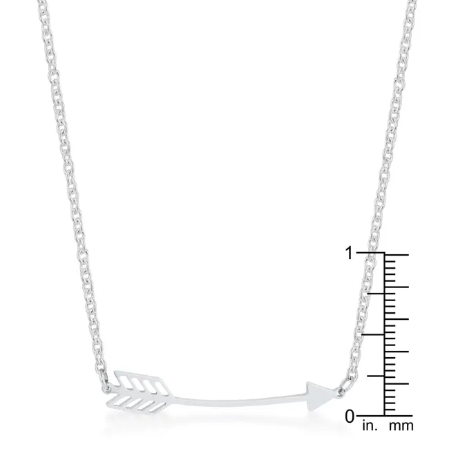LOVCIA Graceful Arianna Stainless Steel Arrow Pendant Necklace