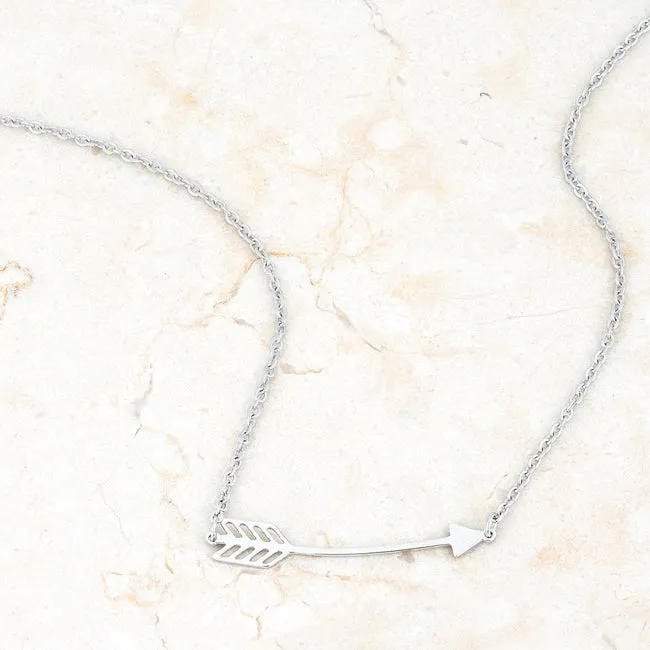 LOVCIA Graceful Arianna Stainless Steel Arrow Pendant Necklace