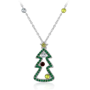 LOVCIA Sparkling Rhodium-Plated Christmas Holiday Pendant