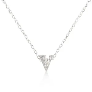 LOVCIA Sparkling Silver Tone Initial V Necklace