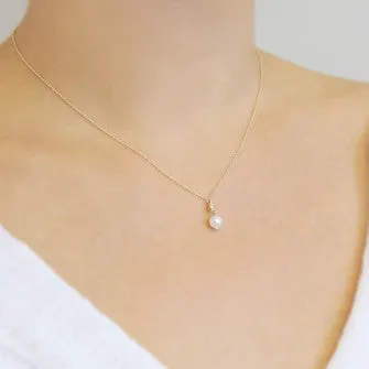 <!--NK638-->pearl sparkler drop necklace