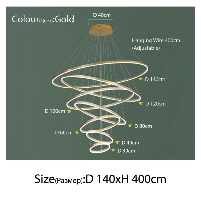 Luxury Multi-Rings Chandelier