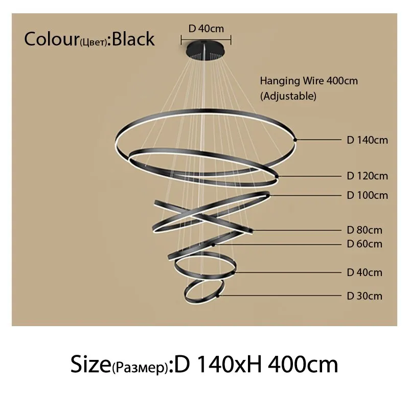 Luxury Multi-Rings Chandelier
