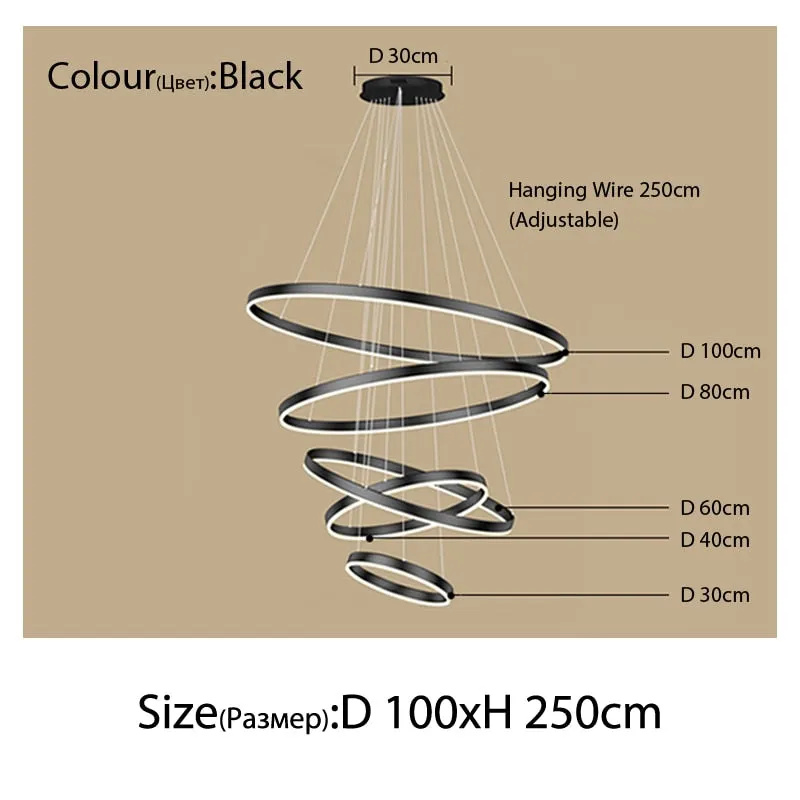 Luxury Multi-Rings Chandelier