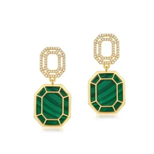 Malachite Silver Stud Earring Malachite Silver Stud Earring