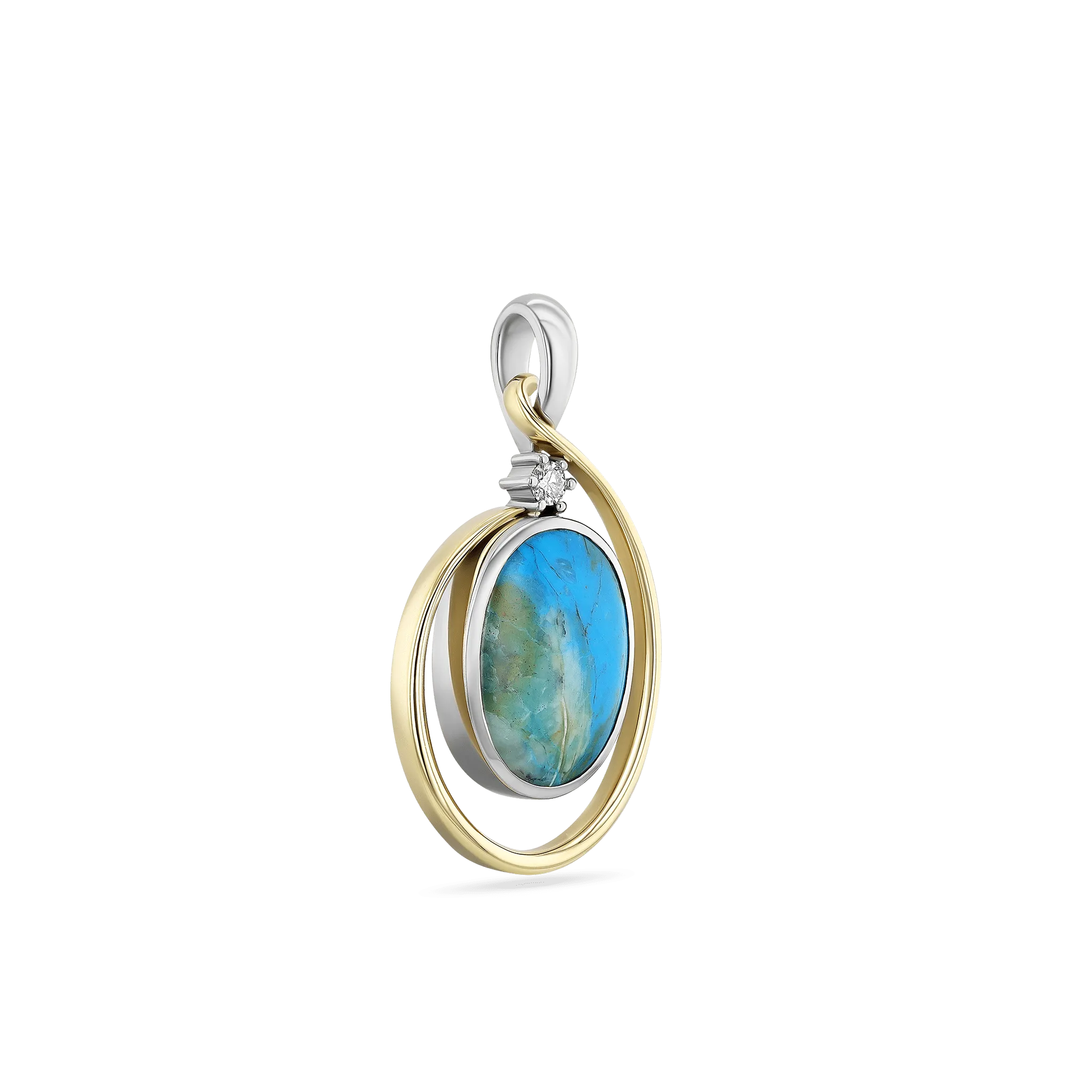 Mantaro Peruvian Opal and Diamond Pendant