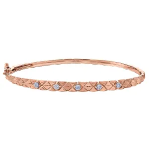 Maple Leaf Diamonds Winter Quilted Down Bangle Bracelet