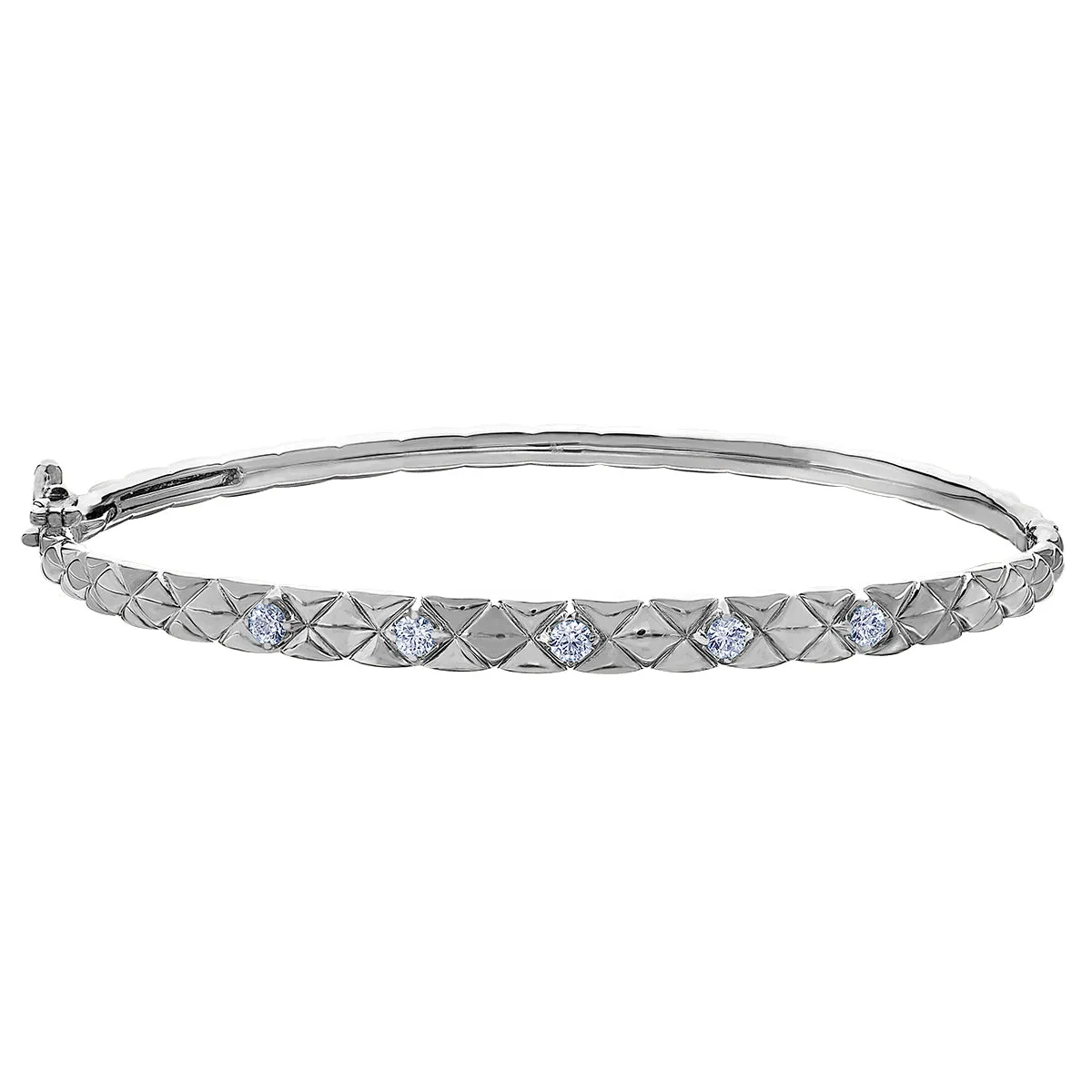 Maple Leaf Diamonds Winter Quilted Down Bangle Bracelet