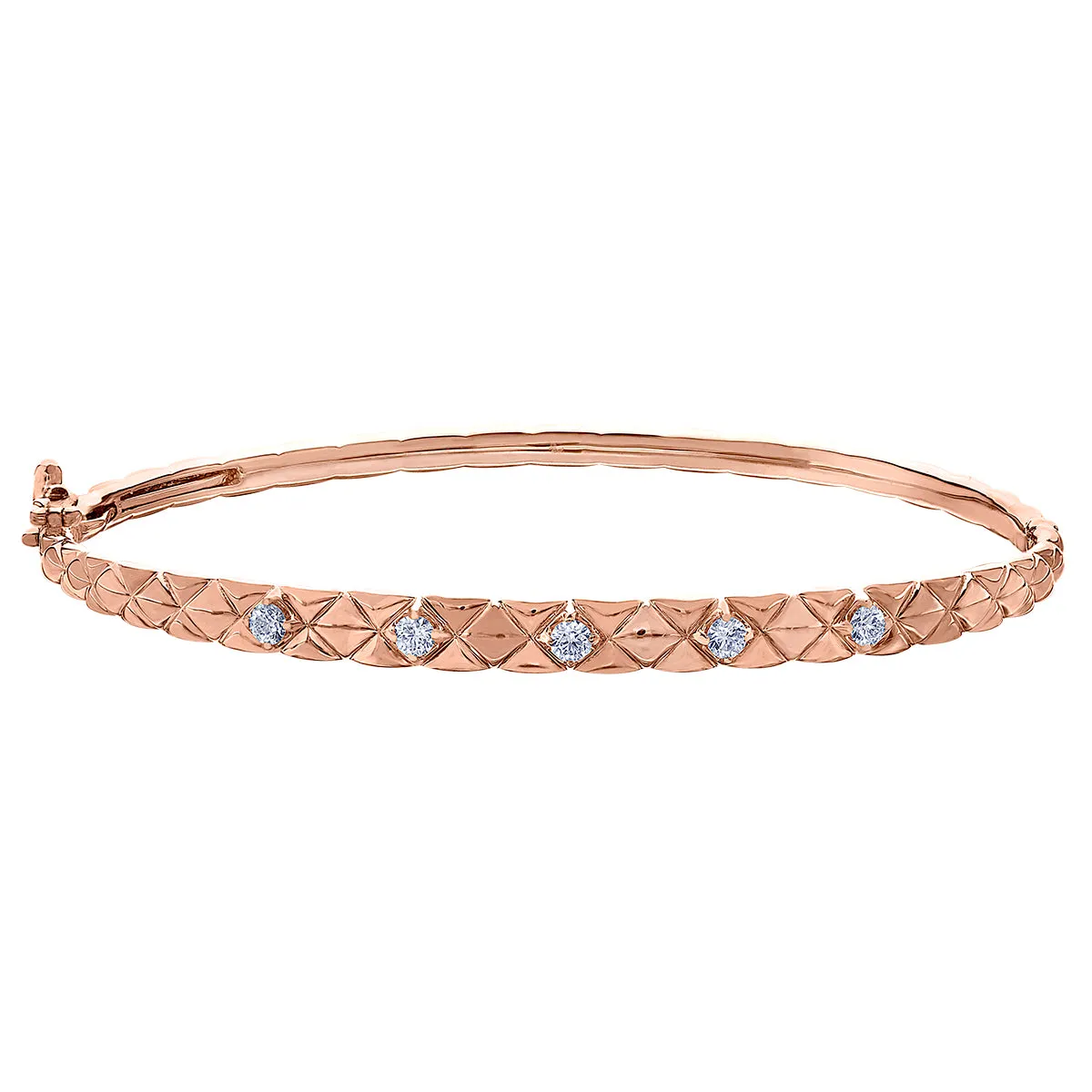 Maple Leaf Diamonds Winter Quilted Down Bangle Bracelet