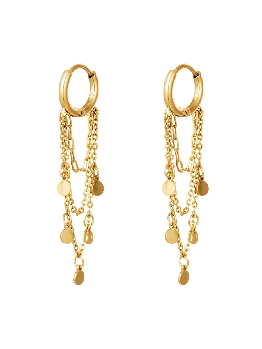 Marigold mini hoop earrings - multi-row chain