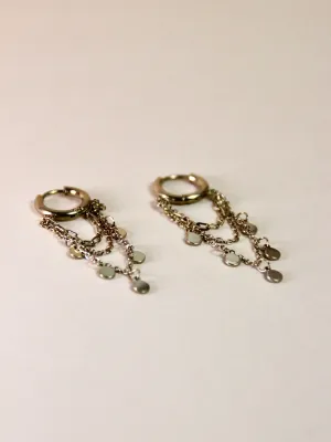 Marigold mini hoop earrings - multi-row chain