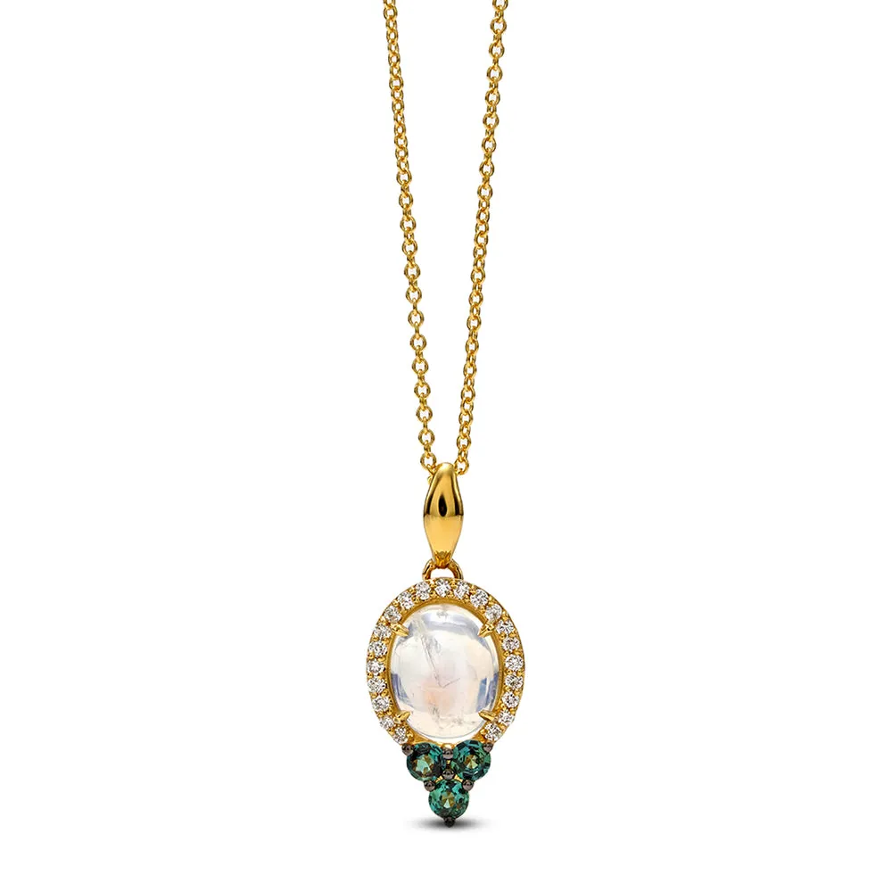 Mark Henry 18k Yellow Gold Moonstone, Alexandrite, and Diamond Necklace