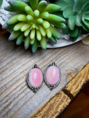 Markie Sterling Silver & Pink Conch Earrings