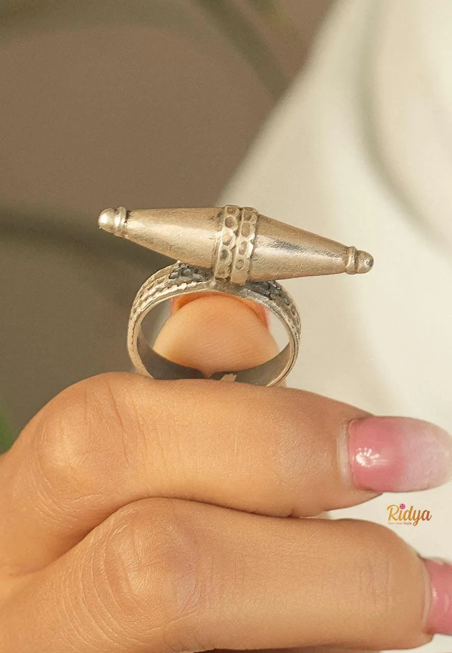 Matte Finish Bicone Casual Ring