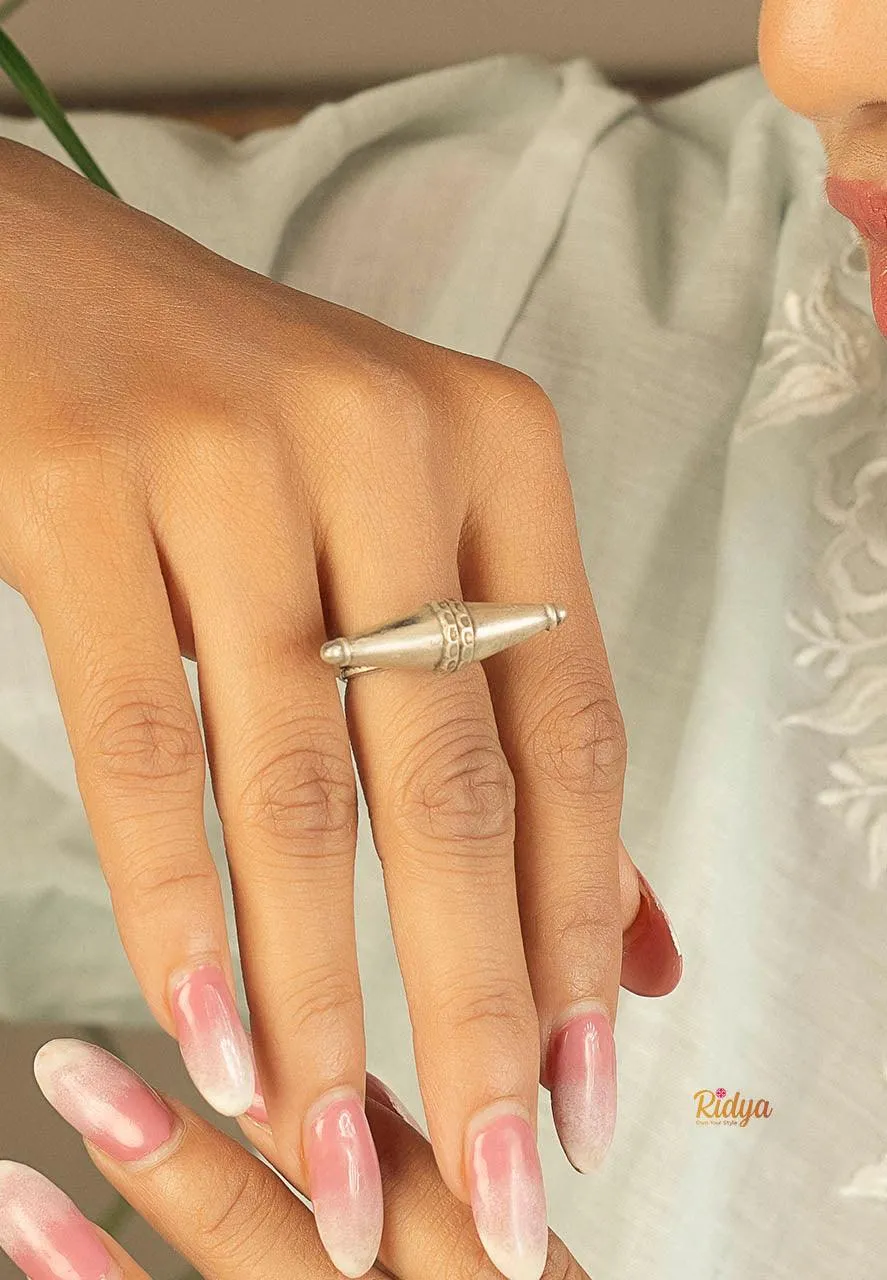 Matte Finish Bicone Casual Ring